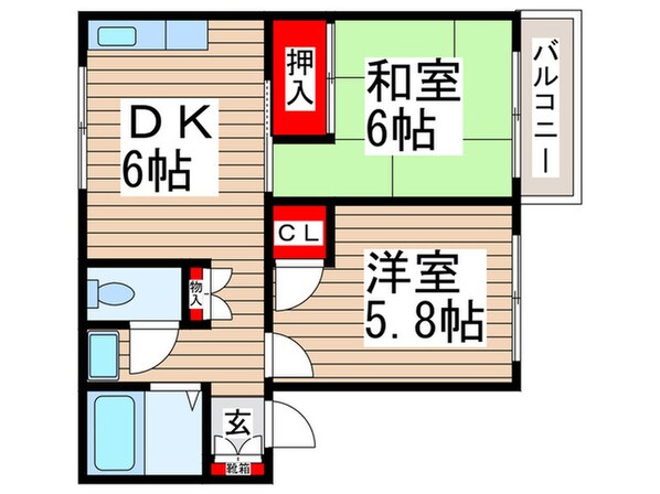 コーポポセイドンの物件間取画像